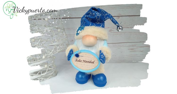 gnomo de navidad azul