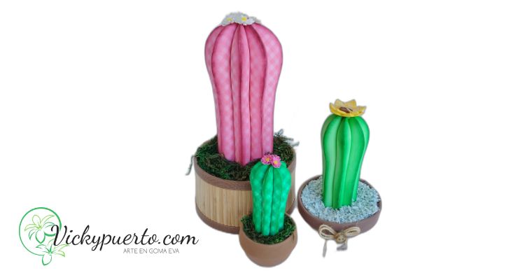 tutorial cactus con goma eva