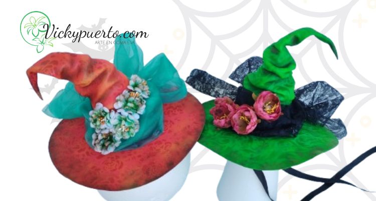 Gorros de bruja de goma eva en colores