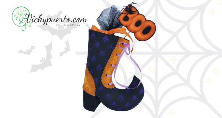 Dulcero bota de bruja de goma eva